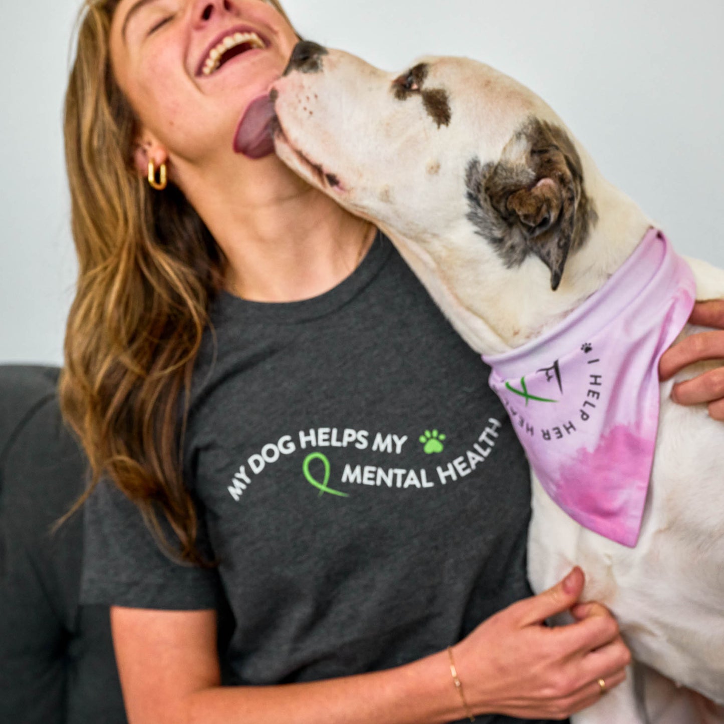 My Dog Helps My Mental Health T-Shirt + Tie Bandana Bundle