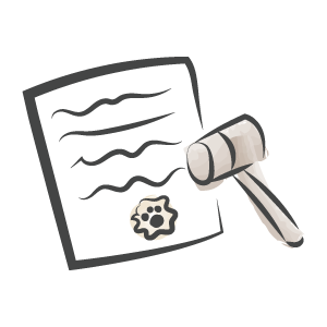 Legal document with gavel icon